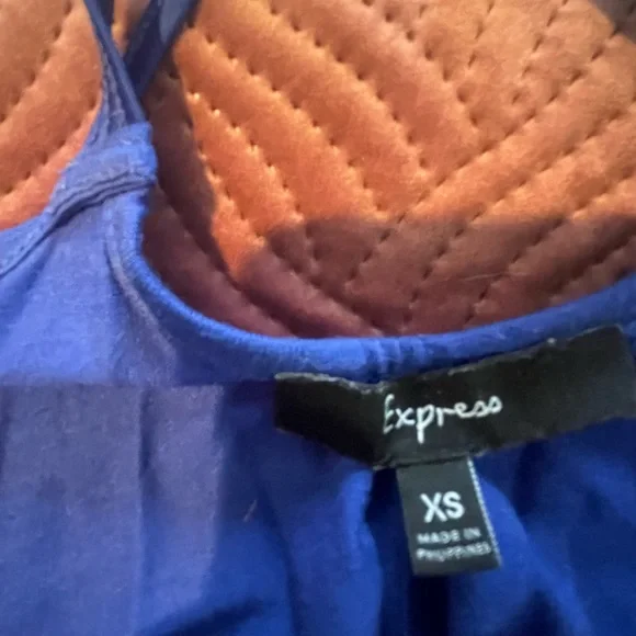 Express Blue Ruffle Sleeveless Top - Picture 2 of 3